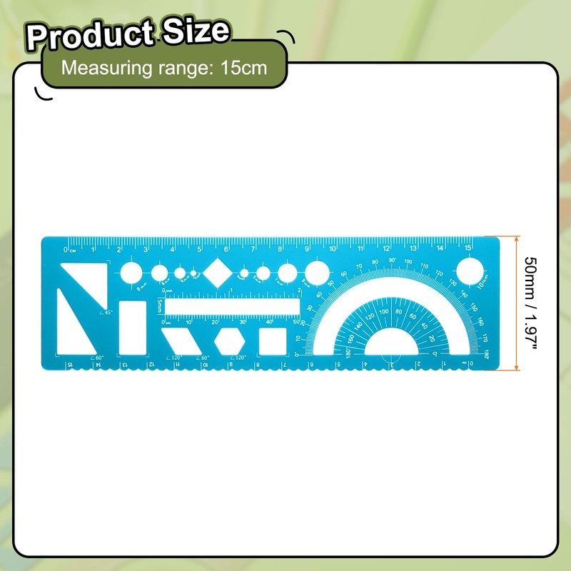 sourcing map 3pcs Multifunctional Geometric Rulers 15cm Metric and SAE