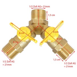 Soytich YV07 2-Way Y-Splitter for Inlet Hoses, 1/2 Inch Male Thread for 2 Connections
