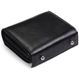 Legare Trifold Wallet with Coin Purse, Genuine Leather, Men's, Women's, Compact, Small, Large Capacity, Easy to Use, Mother's Day, Practical, Mother's Day Gift, Gift, Black