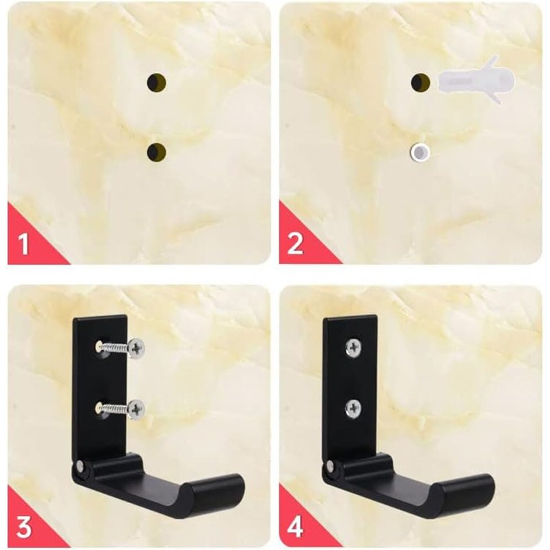 BetterJonny Set of 6 Aluminum Alloy Wall Hooks, Folding Wall