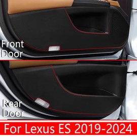 LUNQIN Car Door Anti Kick Pad for Lexus ES 350 300h 250 Accessories 2019 2020 2021 2022 2023 2024 2025 Protector Mat Dirty Collision Stickers Interior