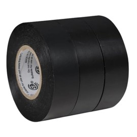 Duck Duck Brand Professional Electrical Tape, 0.75-Inch by 50-Feet, 3-Pack of Rolls, Black (299004)