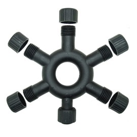 JnDee Waterproof Splitter Connector for Fairy Lights. Two Pins Works with Most Fairy Projectors, String, Net, and Icicle Lights (6-Way Splitter)