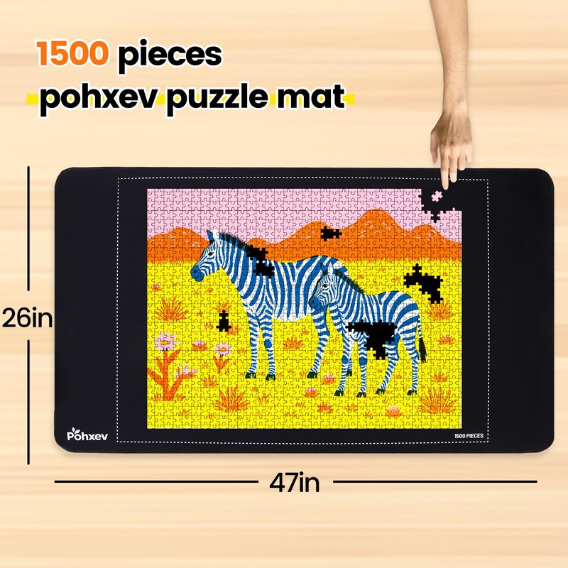 Rubber Puzzle Mat Roll Up，Jigsaw Saver Pad Matt Rollup 46"