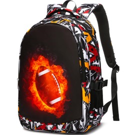 School Backpack for Boys Football Book Bags for Elementary School Kids Back Pack Bookbags Back to School Bags for Boys Ages 6-8 8-10 10-12 Bolsos Morrales Mochilas Escolares para Niños de 6 8 10 Años
