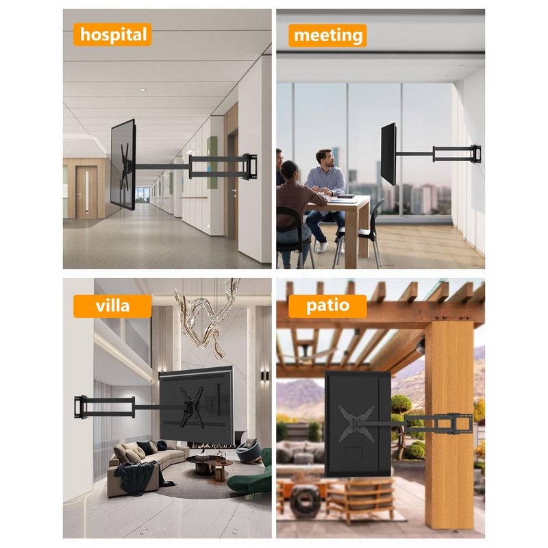 48" Extension Long Arm Rotating TV Wall Mount 26-65”TV by