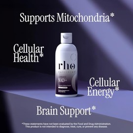 Rho Nutrition Liposomal NAD+ – Liquid Supplement Designed to Help Support Absorption – Active Form of NAD+ Helps Support Normal Cellular Health, Healt