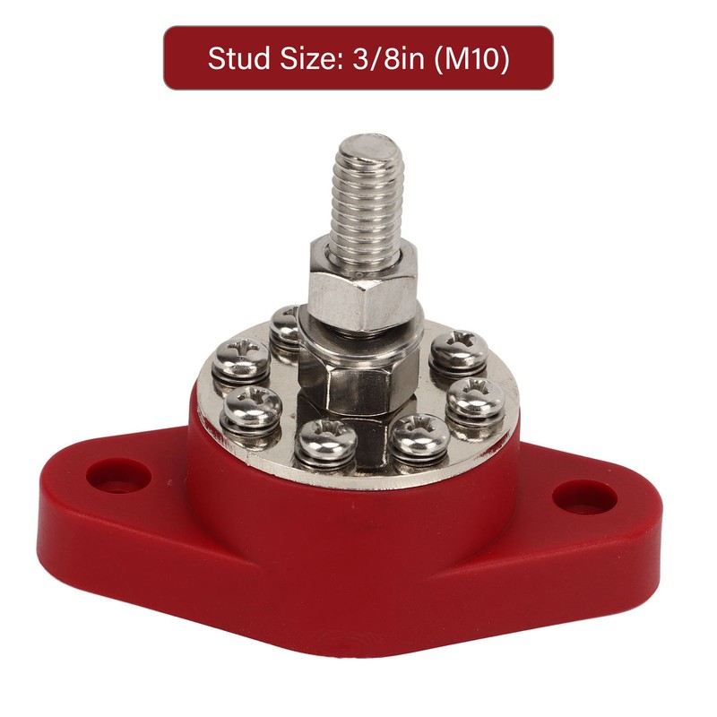 Power Distribution Block 8 Terminal 3/8in Stud DC48V 180A Universal