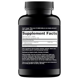 Nugenix Suplemento de aminoácido L-arginina Essentials, 1000 mg, 150 comprimidos