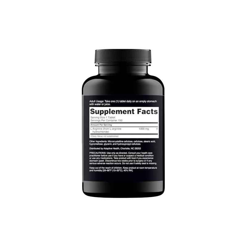 Nugenix Suplemento de aminoácido L-arginina Essentials, 1000 mg, 150 comprimidos