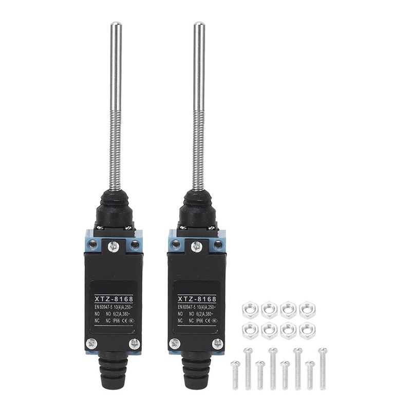 2Pcs Momentary Limit Switch Travel Switch Flexible Coil Spring Rod
