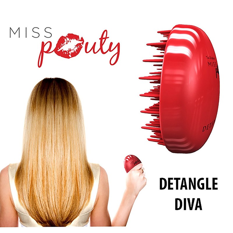 Miss Pouty Original Detangle Diva Brush - Compact Hair Detangler