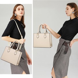 CHICAROUSAL Crossbody Purses and Handbags for Women PU Leather Tote Top Handle Satchel Shoulder Bags, Liz Cream Beige, Crossbody Purses for Women