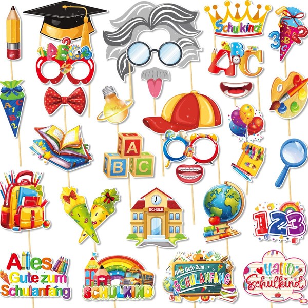 Back to School Photo Booth Props(30CT),Welcome Back School,Back to School