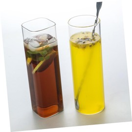 FELTECHELECTR 2pcs Transparent Cocktail Glass Elegant Cold Coffee and Beverage Drinking Cups for Parties and Events Decorative Glassware for Mojito and
