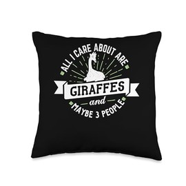 Pet Giraffe Gift - All I Care About Are Giraffes Throw Pillow