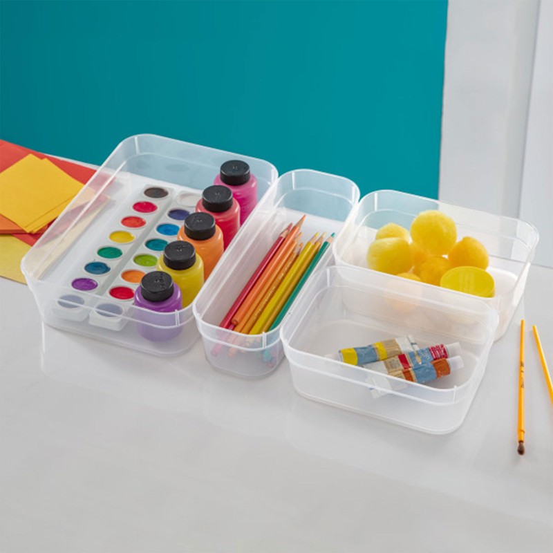 Sterilite 13538608 Narrow Storage Trays with Sturdy Banded Rim and