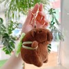 Mezrkuwr 2 Pieces Capybara Plush Key Chains Tortoise and Burger