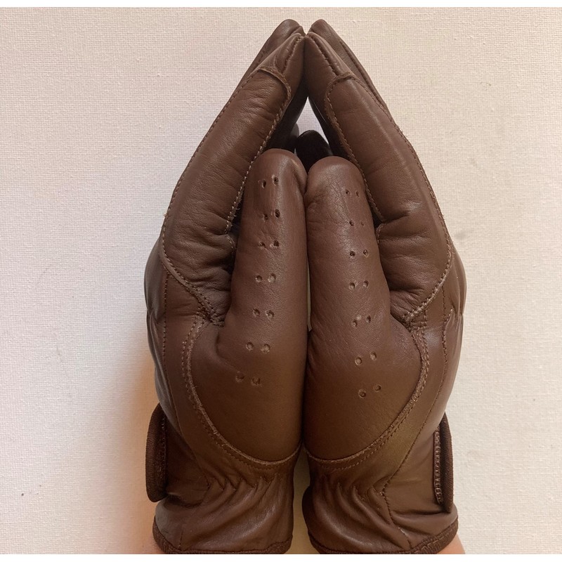 Guantes de equitación para mujer, 100% piel auténtica, color marrón,