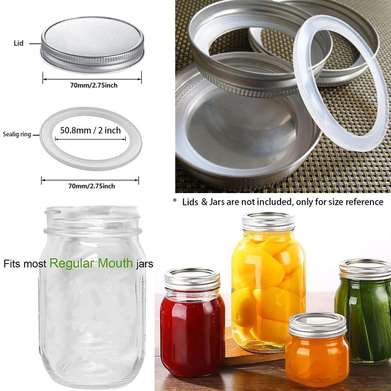 SHEYNIAN 12 Pack Rubber Seals for Glass Jars, Replacement Silicone