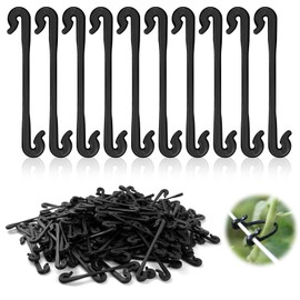 GZqiancang Pack of 300 Plant Clips, Durable Tomato Hooks for Tomatoes, Aubergine, Peppers, Flowers, Cucumbers, Grapes, Vines or Seedlings (Black)