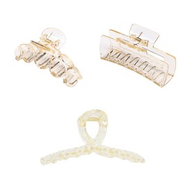 TSLRSA 6 Pieces Hair Clips Large 11cm Anti-Slip Hair Clips Women Large for Thick Hair Thin Hair Plastic Clear Hair Clips for Women (Clear Champagne)