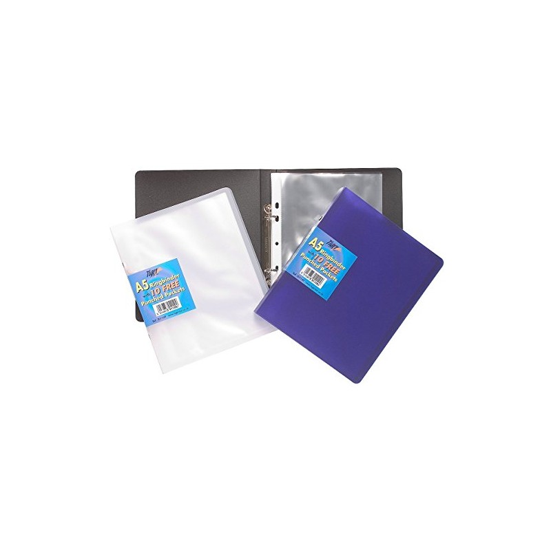 Tiger A5 slim ring binder + 10 punched pockets (single)