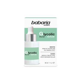 Babaria - Sérum Facial con Ácido Glicólico | Renovación celular y regeneración intensiva | Unifica tono, hidrata y protege la piel | Con bisabolol, jengibre y vitamina E | 30 ml