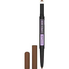 Maybelline New-York Augenbrauenstift – Express Brow Satin Duo Stift und Puder – Farbton Medium Brown (02)