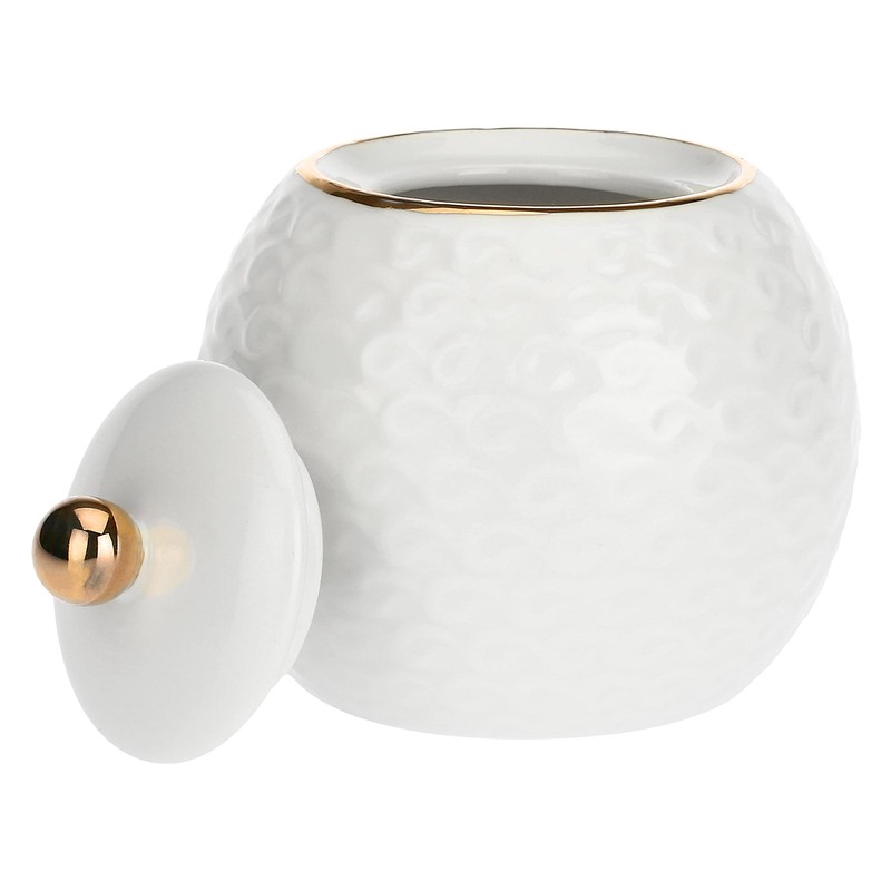 PORCELLANA Momenti Oro Sugar Bowl with Lid 9 Oz, Nylon/A