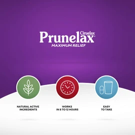 Prunelax Ciruelax Maximum Relief Laxative Tablets with Natural Senna for Occasional Constipation, Senna Extract, Vegan & Gluten-Free, Gentle Overnight Relief - 100ct