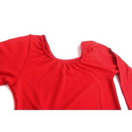 Furein Girls' Ballet Leotard with Long Sleeves, Crew Neck