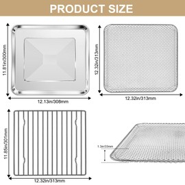 GWYSY Toaster Oven Replacement Parts for Gourmia GTF7655 GTF7530 GTF7460 GTF7465, 3 IN 1 Basket Tray Rack Kit for Gourmia Digital Toaster Oven Air Fryer French Door17 Cooking Presets 1700W 24L