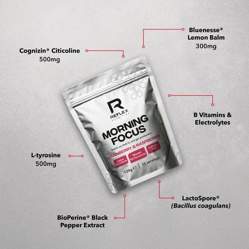 Reflex Nutrition Morning Focus Nootropic Powder – Stimulant-Free Including Caffeine