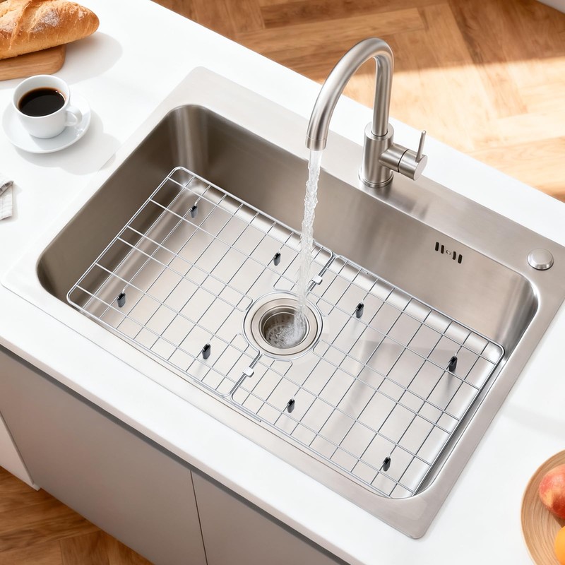 Chilinii 24" x 12" Stainless Steel Sink Protector - Large