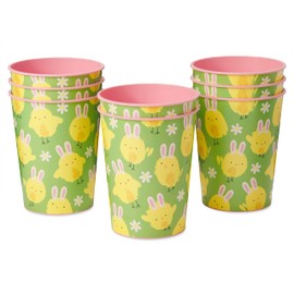 American Greetings 16 oz. 8-Count Reusable Plastic Cups, Easter Party Supplies