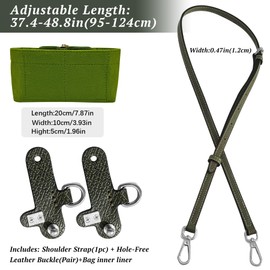 Organiser for Longchamp Bag, Shoulder Strap for Longchamp Bag Women, Carry Strap for Longchamp, Bag Organiser for Longchamp Mini, Organiser for Longchamp Pliage Mini, Purse Organise (Forest Green)