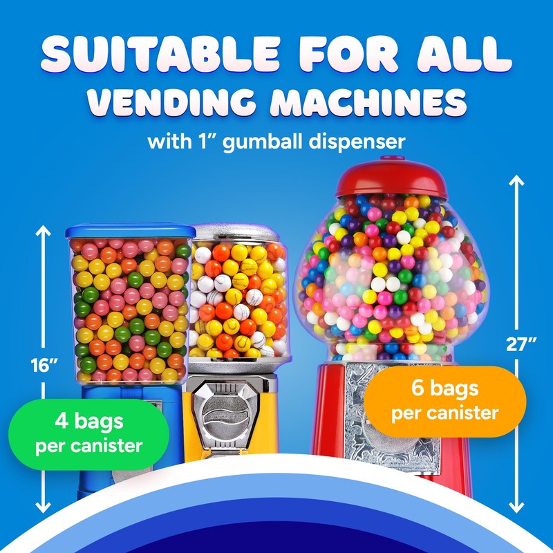 Gumballs for Gumball Machine Refill - 1 Inch Blueberry Flavored