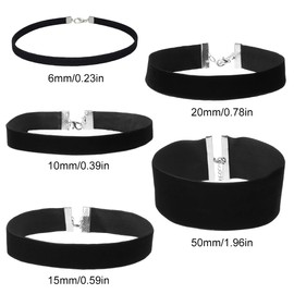 QIBZI Choker Necklace Velvet Choker Necklace Black Velvet Choker Necklace Women Girls Pack of 5