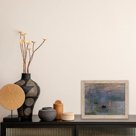 Impression Sunrise Framed Wall Art Prints by Claude Monet Famous Painter Classic Vintage Oil Painting Canvas Prints Decor Natural Sunrise Scenery Wall Decor (8"x10" FRAME)