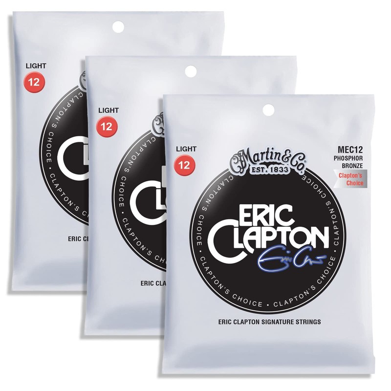 Martin mec12 Light Clapton's Choice Phosphor Bronze Acoustic Guitar Set