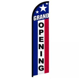 Unbranded Grand Opening Windless Swooper Flag Open Now Patriotic