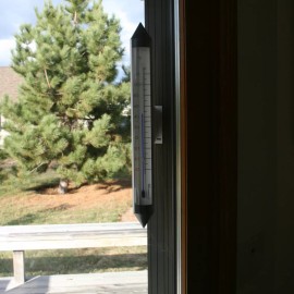 Hokco Wall Thermometer Silver Anodized Aluminum 18.5 inch tall