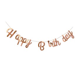 regalo Birthday Letter Banner Birthday Garland Happy Birthday (Rose Gold, Airy)