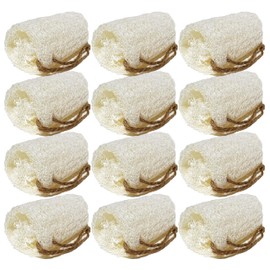 4"Plant Sponge 100% Natural Loofah Exfoliating Body and Face Sponge Scrubber for Skin Care in Bath Spa Shower（Pack of 12） Made with Eco-Friendly and Biodegradable Shower Luffa Sponge