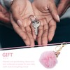 LIOOBO Fox Key Ring Drill Rhinestone Pendant Pompom Decoration Hanging