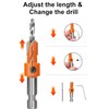 Countersink Drill Bit Set Hex Shank Woodworking: 5Pcs Tapered Pilot