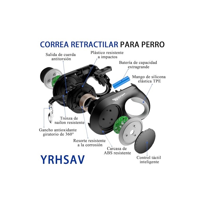 Correa Retráctil para Perro con Luz Led, 6 M Correa