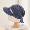 체크 밴딩 두건 캡 스냅 패션 모자 Check Banding Headscarf Cap Snap Fashion Hat
