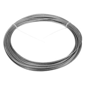 uxcell 1/8"(3mm) 304 Stainless Steel Cable Wire Rope 7x19 Strands Core 50ft (15M) Aircraft Wire for Construction Outdoors Marine Rigging Decking Railings
